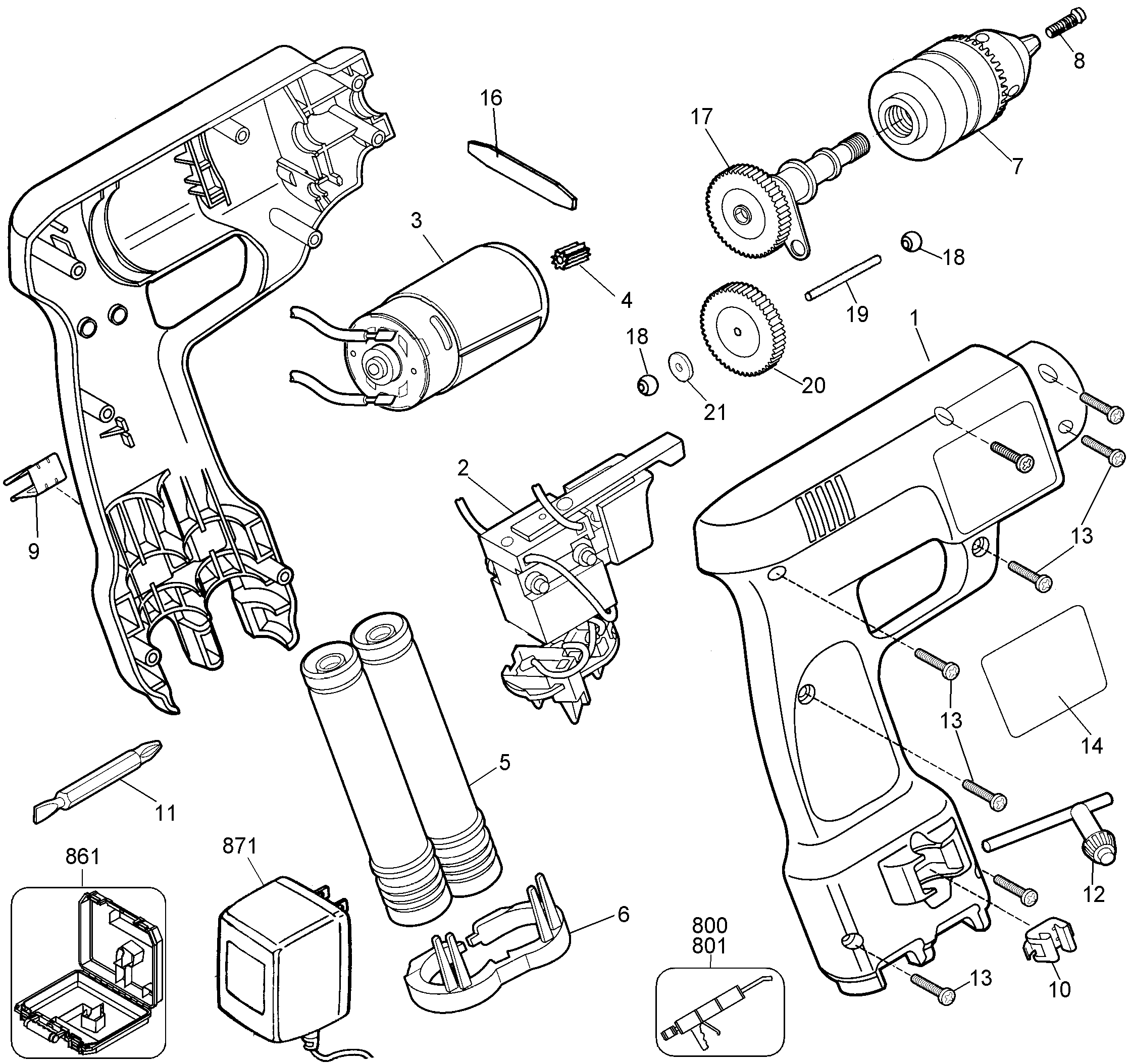 Page A Diagram and Parts List for VP820K-B2 1 Black and Decker Boring Machine
